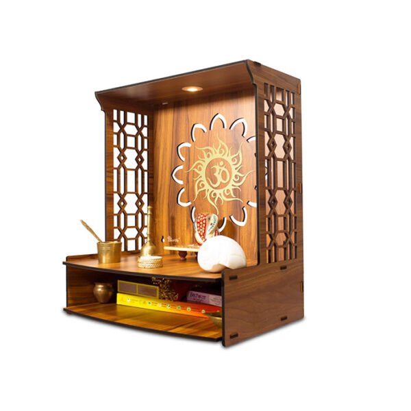 Maha Mangal Beautiful Wooden Pooja Mandir For Home Temple
