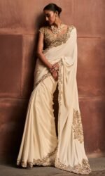Ivory Gold Saree Set - Image 3