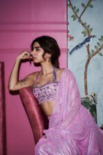 Khushi Kapoor in Pink Mystic Saree Set - Image 6