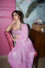 Khushi Kapoor in Pink Mystic Saree Set - Image 7