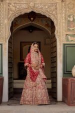 Sanaa - Dabka Zardozi Embroidered Raw Silk Red Bridal Lehenga Set