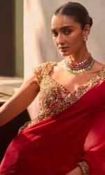 Red Saree Set - Image 2