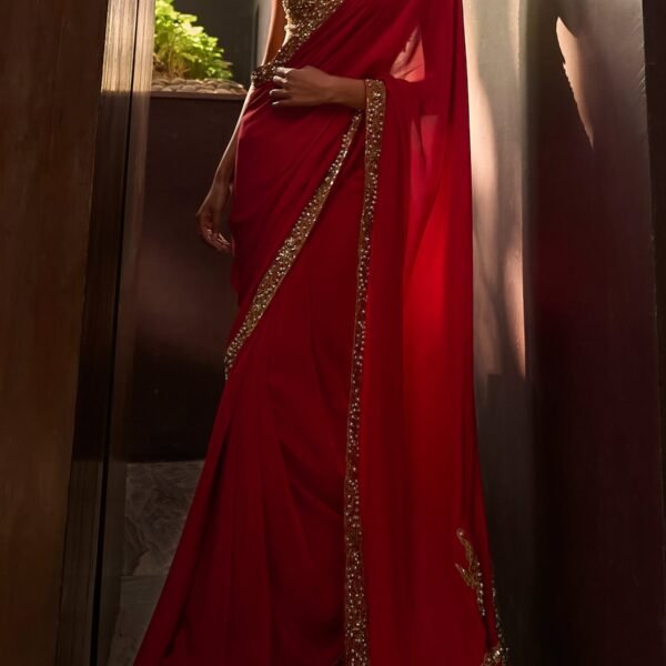Red Saree Set