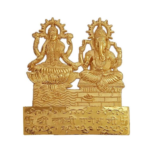 Purpledip Metal Idol Ganesha Lakshmi