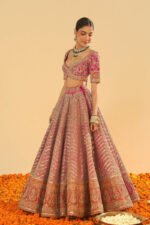 Anahira - Rani Hotpink Blouse With Lehenga And Dupatta - Image 3