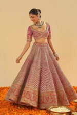 Anahira - Rani Hotpink Blouse With Lehenga And Dupatta - Image 4
