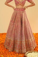 Anahira - Rani Hotpink Blouse With Lehenga And Dupatta - Image 6