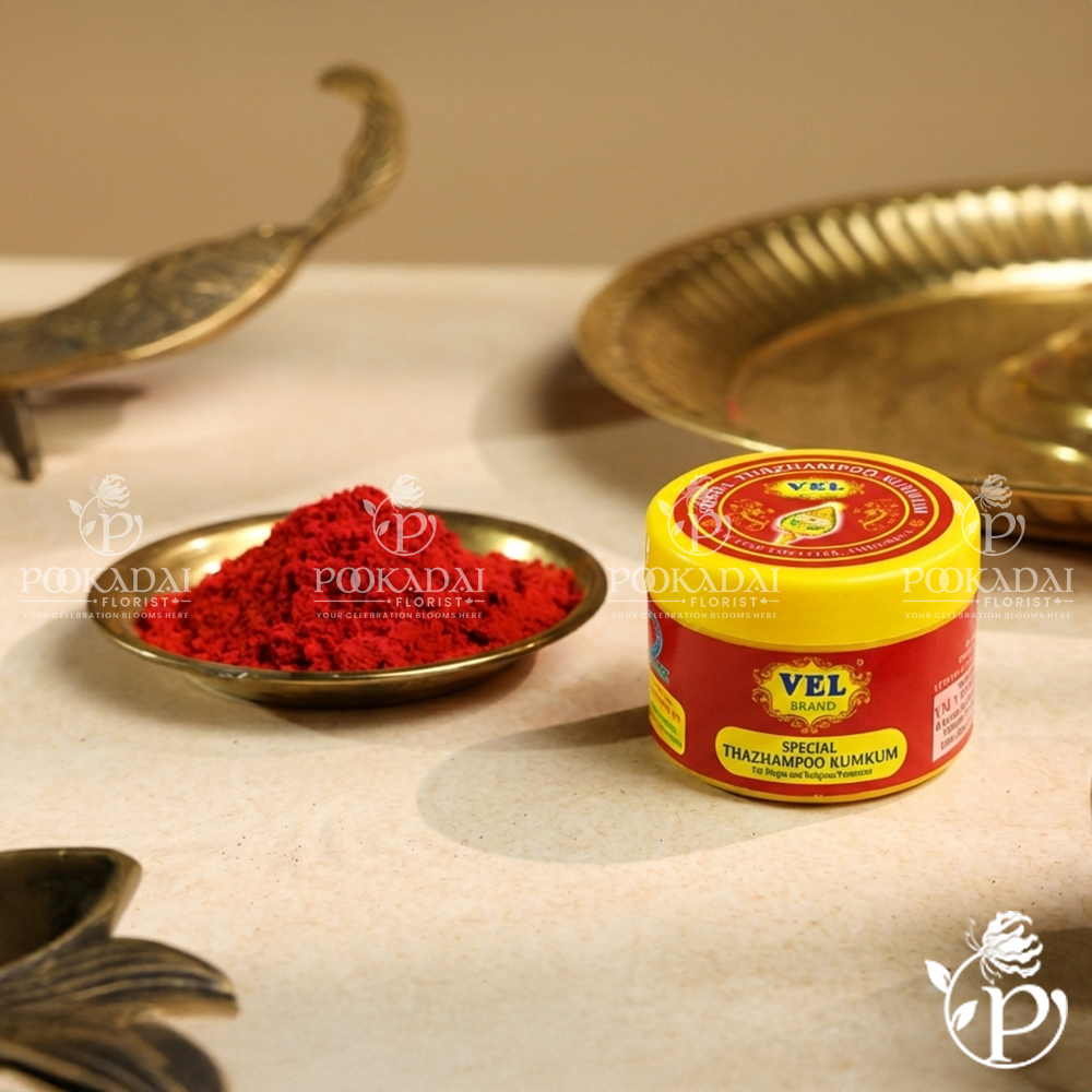 8_9f7c9cb3-0a30-48c6-ba3d-a60a5cda1e89.png Vel Brand Thalampoo Red Kumkum - 15g - Image 1