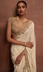 Ivory Gold Saree Set - Image 2