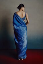 Azure-Teal Heritage Saree - Image 3