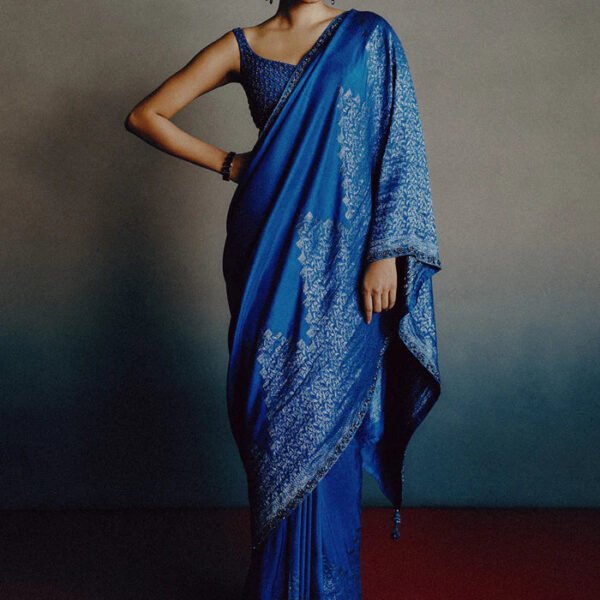 Azure-Teal Heritage Saree