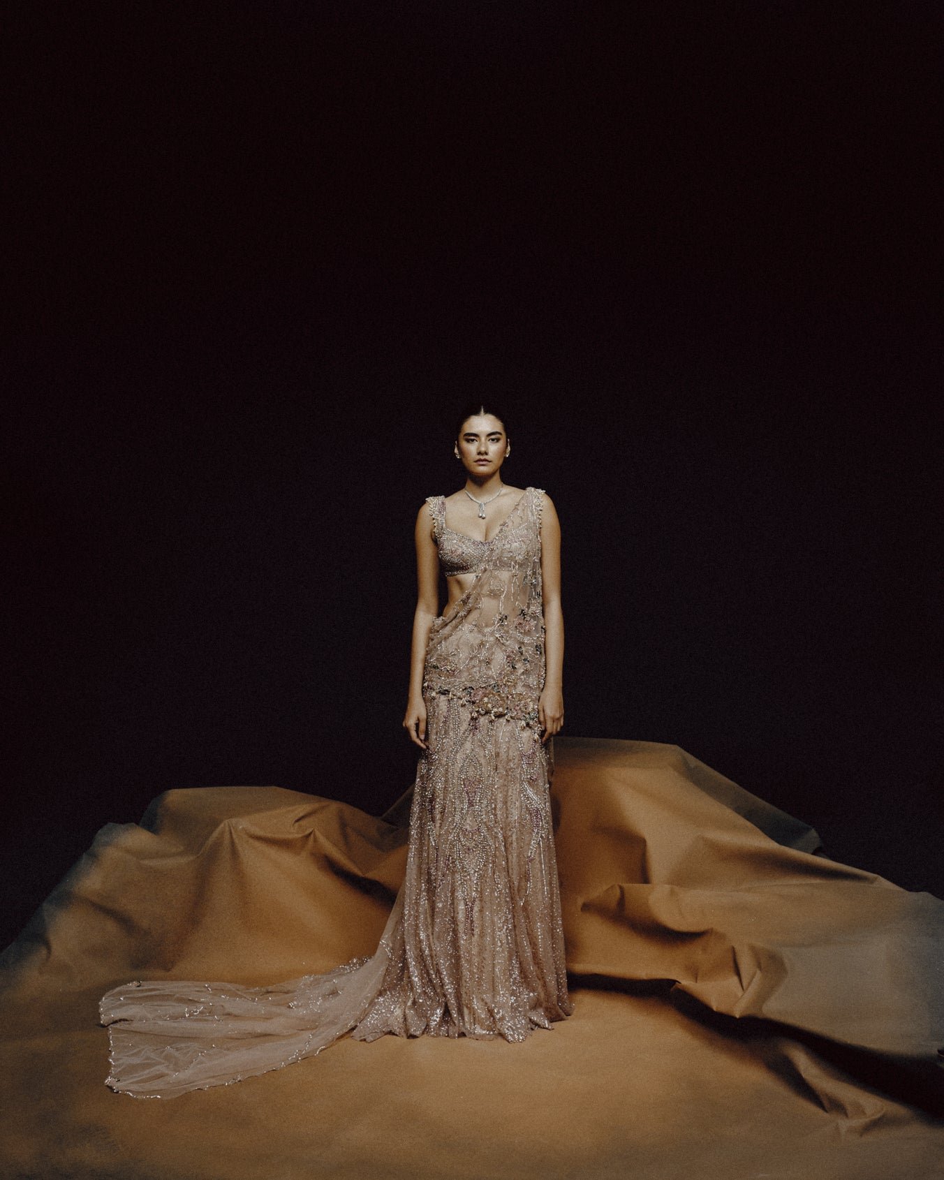 DJ-3942.jpg Dewdrop Mirage Drape Saree - Image 1