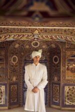 Ivory Raw Silk Sherwani with Kurta Churidar - Image 4