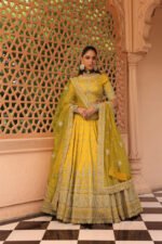 Uzma - Heirloom Mustard Lehenga With Blouse And Dupatta - Image 3