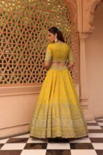Uzma - Heirloom Mustard Lehenga With Blouse And Dupatta - Image 4