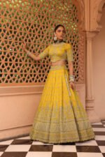 Uzma - Heirloom Mustard Lehenga With Blouse And Dupatta - Image 5