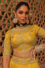 Uzma - Heirloom Mustard Lehenga With Blouse And Dupatta - Image 2