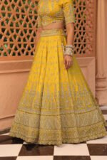 Uzma - Heirloom Mustard Lehenga With Blouse And Dupatta - Image 6
