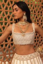 Iqra - Daisy Ivory Lehenga With Blouse And Dupatta - Image 2