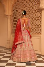Naazreen - Red Lehenga With Blouse And Dupatta - Image 5