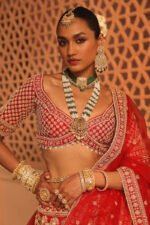 Naazreen - Red Lehenga With Blouse And Dupatta - Image 3