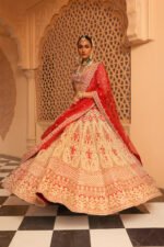 Naazreen - Red Lehenga With Blouse And Dupatta - Image 6