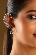 Dark Pink Stone Earrings - Image 2