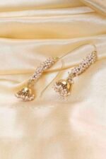 Gold Plated Brass Beaded Hoop Jhumkas - Image 3