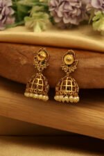 Multicolor Brass Jhumka - Image 3