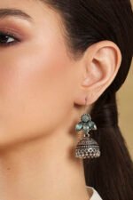 Mint Green Stone Earrings - Image 2