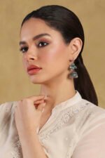 Mint Green Stone Earrings - Image 4