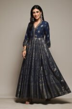 Navy LIVA Straight Printed Dress - Image 3