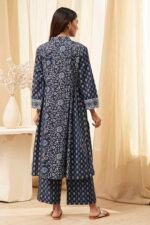 Indigo Pure Cotton Straight Suit Set - Image 5